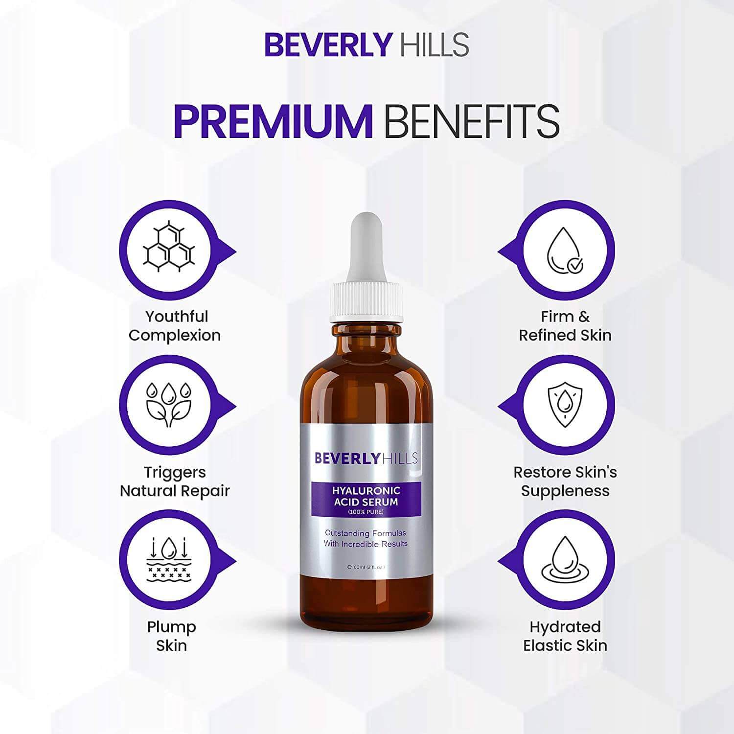 Premium benefits of the Beverly Hills Hyaluronic Acid Serum