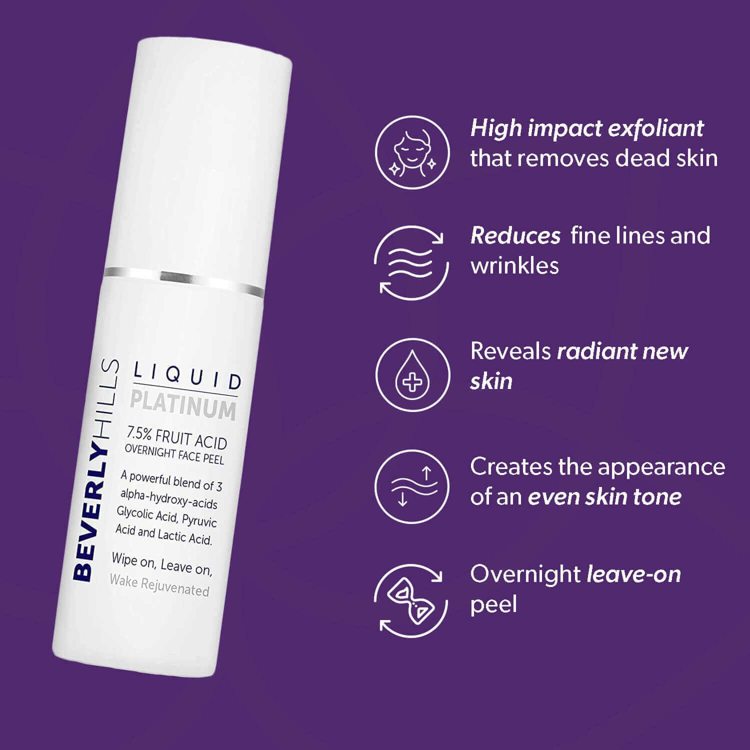 Liquid Platinum face peel benefits: exfoliation, fine lines, even tone
