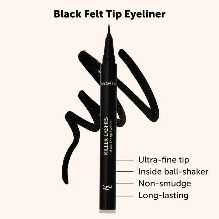 KL Killer Lashes Black Felt Tip Eyeliner, 2ml